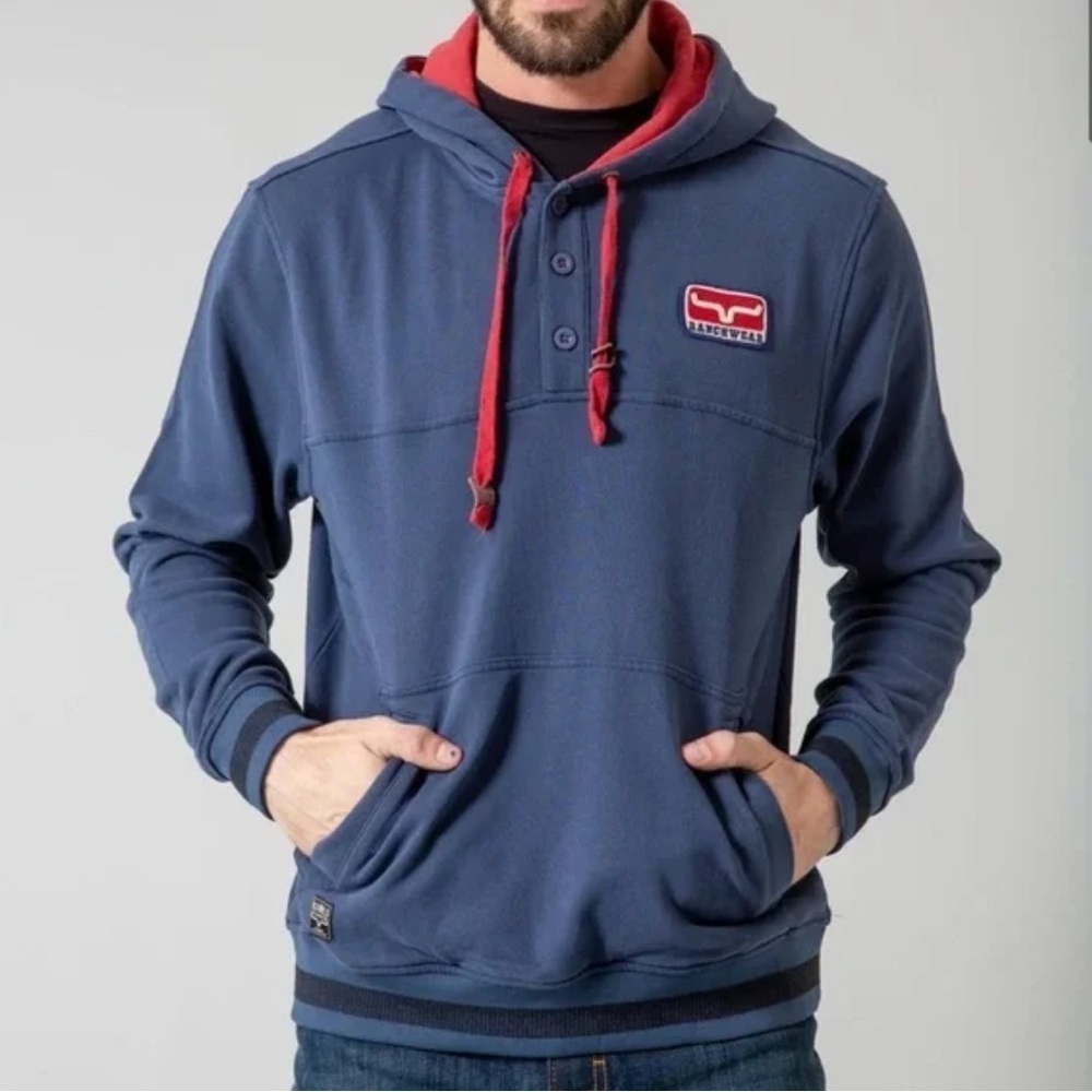 Kimes Ranch Men's Ranch Ready Navy Hoodie Western Cowboy